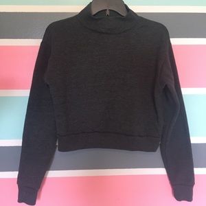 Black sweater crop top